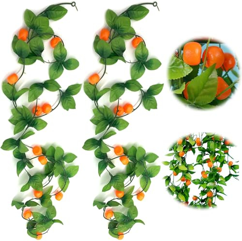 LONGHAO 2 Pcs Artificiali Realistici Frutti,Plastica Simulata Frutta,Kumquat Artificiale Decorativa,Kumquat Artificiale Con Vite,Utilizzato Per Decorazioni Di Mobili,Vetrine E Oggetti Di Scena