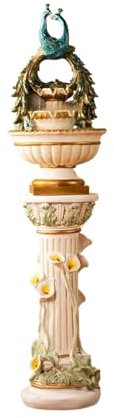 Fontaine de Jardin Cascade d'intérieur imitation avec boule rotative en verre, fonction paon, fontaine décorative de relaxation, convient for le bureau, le salon, la cour, etc. Fontaine de terrasse(Co