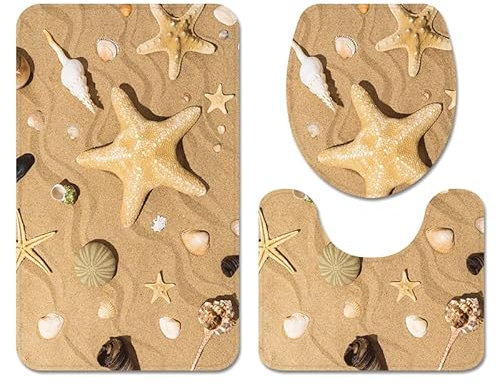 Badezimmermatte Grau Khaki Orange Fußmatte 3 Teilig rutschfeste Badematte Saugfähig Bath Mat Waschbar Bad Teppiche Set Schmutzfangmatte Fussmatte Innen 45x75cm