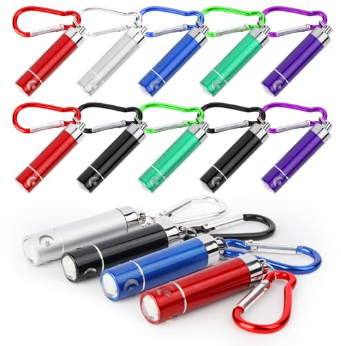Lhdfyqt 14 Stück LED Taschenlampe Schlüsselanhänger Keychain - Farbige Mini Taschenlampe für Kinder, Karneval, Mitbringsel, Camping, Wandern, Draußen