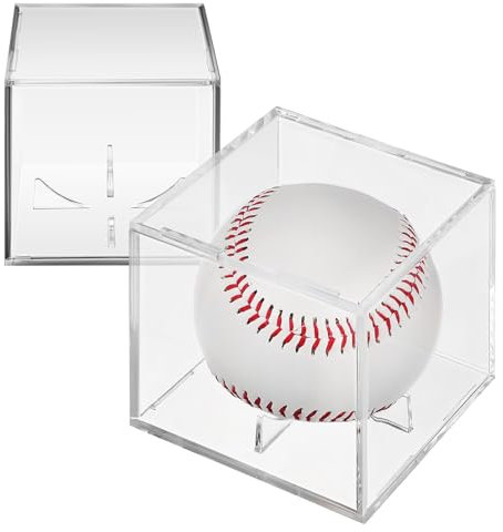 BESPORTBLE 2er-Pack Acryl-Baseball-schaukasten Baseball-vitrine Sicherer Deckelboden Für Sammlerstücke