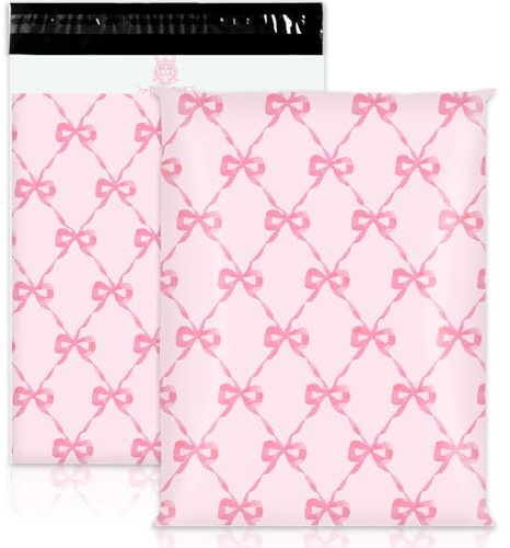 JarThenaAMCS 100 st rosa rosett Poly brevpapper 25 x 33 cm förpackningsväskor självförseglande postkuvert väskor för småföretag packning flytttillbehör