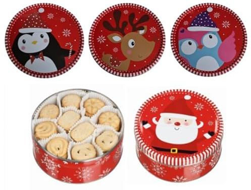 Hamlet Danish Cookies Festive Christmas Boîte à biscuits traditionnels 400 g Motifs assortis aléatoires