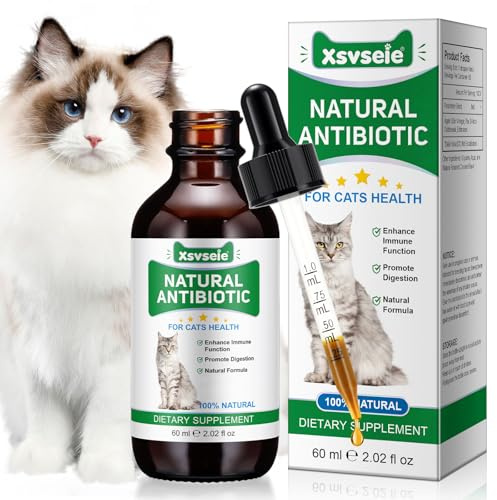 Antibiotics for Cats, Cat Antibiotics, Supports Immune & Cats Allergy Itch Relief, Health Supplies cats UTI Cat Multivitamin, 60ml