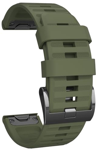 Amzpas Armband für Garmin Fenix 6x/6x Pro/5x/5x Plus/7x/7x Pro/8 51mm, Quickfit 26mm Armband für Garmin Enduro 2/Fenix 3/3 HR/Instinct 2X/Epix Pro 51mm/Quatix 7X/Descent MK1/2 (Grün)