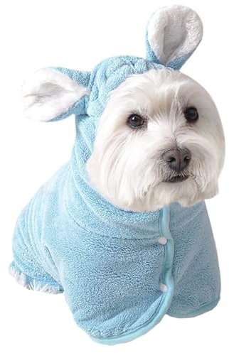 Vesidoloy Accappatoio per cuccioli – Accappatoio riscaldante per cani per dopo il bagno – Accappatoio portatile ad asciugatura rapida per cani, gatti, animali di piccola taglia