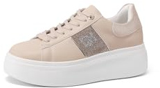Chaussures à plateforme QUEEN HELENA avec strass pour femmes X32-9, beige, 40 EU