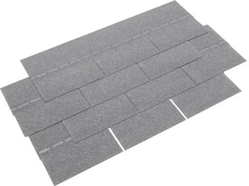 HaiYiZuhause Bitumen Dachschindeln, 3 m², 21 Stück Dachschindeln für Gartenhaus und Carport, Bitumen (Grau, Standardausführung)