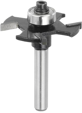 sourcing map Slot Cutter Router Bit 1/4 Shank 3mm Cutting Height 15/32 Depth 4 Flute Wood Slotting Cutter Bit Carbide Tip for Groove Edges, Black