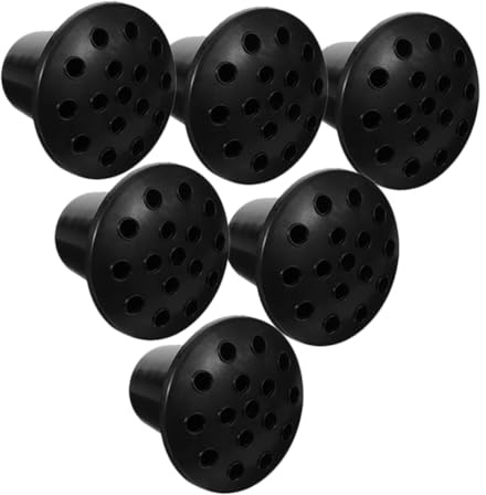Zerodeko Lot De 6 Pots De Fleurs Pour Tombes En Plastique Noir, Base Forme Lotus Stable, Vases Funéraires Pour Décoration Cimetière, Support Solide Pour Fleurs Commémoratives Extérieur