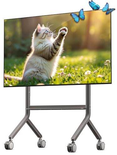 NB Ergonomic Support TV Mobile sur roulettes pour écrans Jusqu’à 90 Pouces - Charge Maximale 68 kg, Hauteur Réglable | VESA 200x200 à 800x600 P100