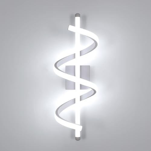 Comely 26W 2925LM Lámpara de Pared LED Interior, Moderno Aplique de Pared LED 6500K Luz Fría, Apliques Blanco Creativa de Aluminio para Sala de Estar Dormitorio Pasillo, 42 CM