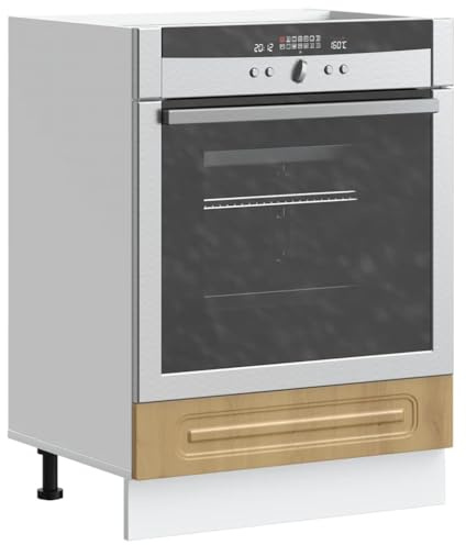Teenpull Kalmar Armoire de cuisine en chêne artisanal 60 x 46 x 81,5 cm pour four, micro-ondes, armoire de rangement avec espace de rangement, pieds réglables, buffet Pantry