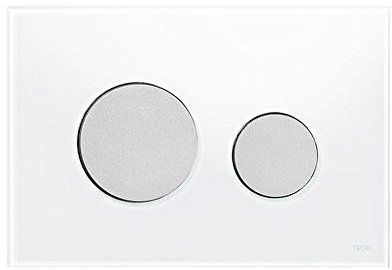 Tece 9.240.659 Loop Betätigungsplatte für WC (Glas weiß, Tasten Chrom, Zweimengentechnik, bedienbar von Oben und vorne) 9240659