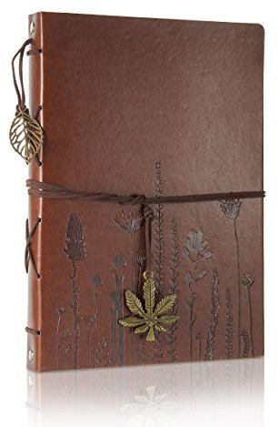 ThxMadam Leder Scrapbook Selbstgestalten Fotoalbum Album Foto Buch Hochzeit Gästebuch Vintage Fotobuch 60 Schwarze Seiten für Weihnachten Geburtstag Jahrestag Geschenk für Mutter Frau Mann Freund