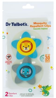 Dr. Talbot's Mosquito Clips for Baby & Toddler with Naturally Inspired Ingredients, Citronella & Lemongrass, DEET Free, 1 Pack (2 Clips)