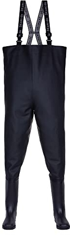 3Kamido® vadarbyxor Classic, svart och grön serie 680, fiskerbyxor, standard, fiskarbyxor, dammbyxor, övervattensbyxor, svart, 39