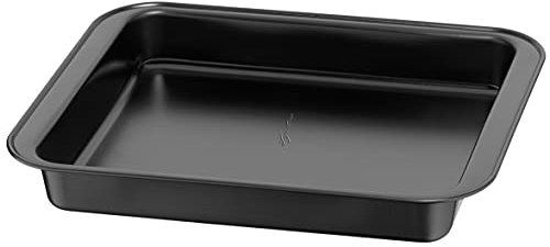 Lagostina Gustosa Rostiera Teglia da Forno Rettangolare in Acciaio Antiaderente per Forno, Nero, 29x23 cm