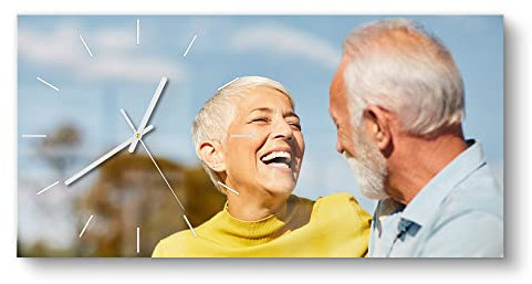 DEQORI Orologio in vetro personalizzato con foto | verticale 60 x 30 cm, moderno, nero | immagine propria | grande orologio di design XXL in vetro | orologio da parete silenzioso per soggiorno e