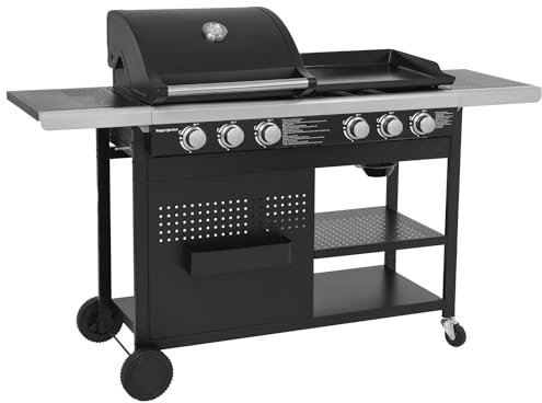 Happy Garden Barbecue Duo au gaz Vesuvio - 3 brûleurs + plancha 3 brûleurs - 18kW