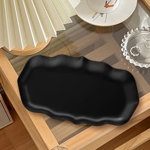 Buer Homie Vassoio portachiavi rettangolare in acciaio inox nero moderno per corridoi, camere da letto, bagni, cucine e scrivanie