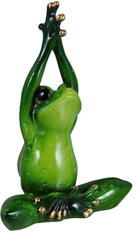 Abaodam Meditationsfrosch Resin Deko Grün Lustige Schreibtischfigur Kinderzimmer Ornamente