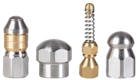 MagiDeal Buse de Nettoyage de vidange en Acier Inoxydable, Nettoyeur à Pression, buse de Jet d'égout, Filetage G1/8 pour la Cuisine, 4 pièces