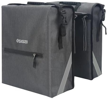 OSIGEI Fahrradtasche Doppeltasche, 33L Fahrradtasche Gepäckträger Wasserdicht Gepäckträgertasche mit Reflektoren Gepäckträgertaschen für ebike MTB Rennrad