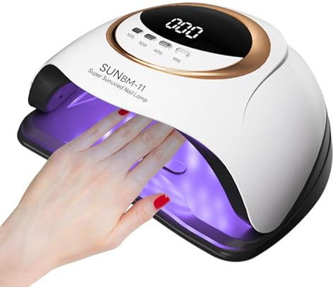 Timpou 180W UV-LED-Nagellampe, professioneller Nageltrockner, Gel-Nagellack, UV-Nagellicht mit 4 Timer-Einstellungen, automatischem Sensor, LCD-Display