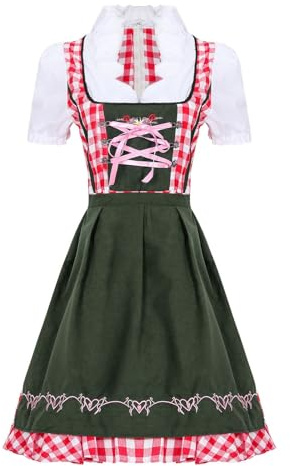 Cuwtheugwg Robe Oktoberfest Femme Dirndl 3 Pièces Costume D'Uniforme De Chambre Fête La Bière Deguisement Carnaval Tenue Bavaroise