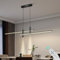 JKFBHGJL Modern LED Linear Pendant Light, 40 inch 40W Black Island Lights with Remote Control, Dimmable 3 Color Temperature,Light Fixture with 79inch Adjustable Cords for Dining Room Kitchen Island