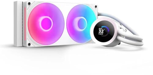 NZXT Kraken Plus 240 RGB – AIO CPU Liquid Cooler – 240mm Radiator – F240 RGB Core Single Frame Fan – Customizable 1.54 Square LCD – AMD® AM5, AM4 – Intel® LGA 1851/1700, 1200/115X – White