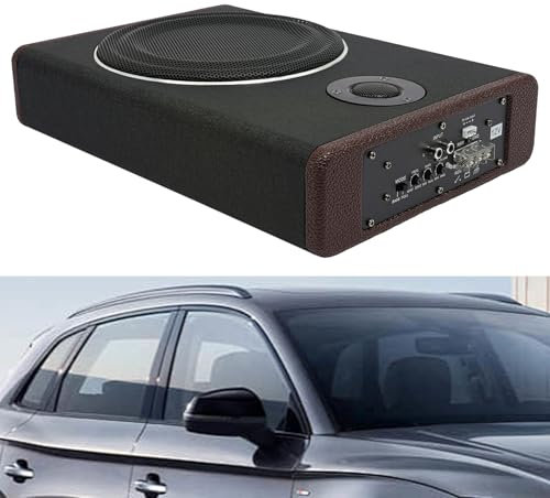 wanwanper Car Subwoofer, 600W 8 Inch Underseat Car Subwoofer Low Profile Stereo System Audio Speaker for Any Vehicle, Strong Compatibility, 34.5 x 26 x 6.8cm, Black