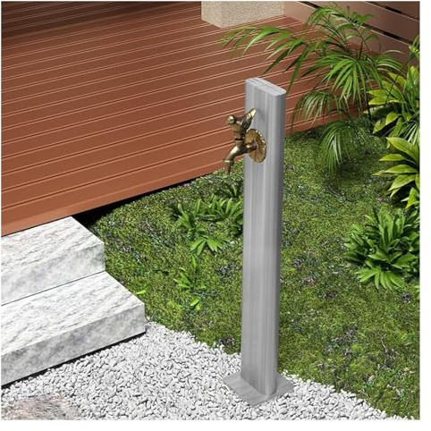 Réservoir d'eau, Robinet de Jardin à Colonne d'eau pour décoration extérieure, Robinet d'arrosage Rond avec Pistolet pulvérisateur et Robinet Anti-Oiseaux pour Patio et terrasse