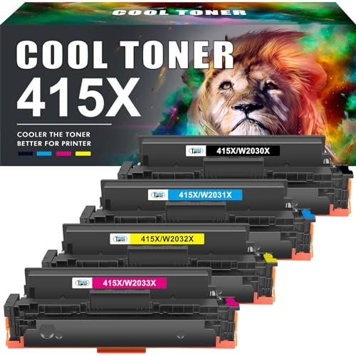 Cool Toner Kompatible 415X Tonerkartusche Ersatz für HP 415A W2030A W2030X 415 Color Laserjet Pro MFP M479fdw M479fdn M479fnw M479dw M479 M454dn M454dw Toner (Schwarz, Cyan, Gelb, Magenta, 4er-Pack)