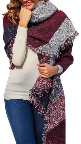 JFAN Sciarpa Donna Foulard Plaid Stola Donna Tartan Grande Scialle Abbigliamento Invernali per Moda