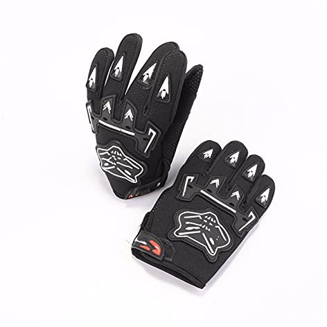 YGLONG Motorrad Handschuh Motorrad Racing Handschuhe für Kinder Kids Motocross Fahrradtasche Bike Motorrad (Color : Black, Size : M)
