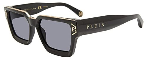 Philipp Plein Herren Spp005m Sonnenbrille, Shiny Black, 57