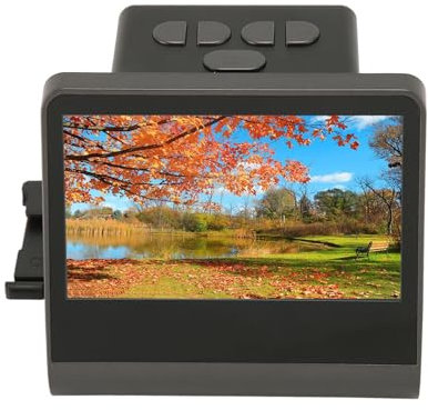 Digitaler Film Diascanner, 5 Zoll HD Display, Mobiler Filmscanner, Konvertiert 135 Film 126KPK 110 Film für Super8 Dia in 48 MP JPEG Digitalfotos für Win 7 8 XP Vista für OS X