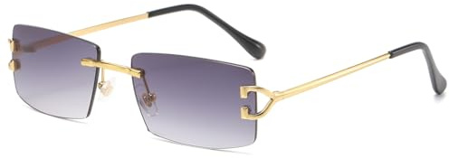kachawoo Occhiali da sole leggeri assortiti per selfie di strada Occhiali da sole alla moda senza montatura in metallo per donne e uomini