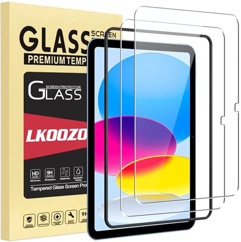 LKOOZO [2 Stück Schutzfolie für iPad (A16) 11.Generation 11 Zoll 2025 / iPad 10.Generation 10.9 Zoll 2022 Panzer Schutz Glas mit Rahmen-Installationshilfe, HD Displayschutzfolie, Kratzfest