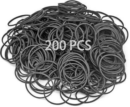 SZWLJ 200 st Svarta Elastiska Band 38 mm Högtemperaturbeständiga | Perfekt För Kontorsmaterial, Industriell Användning, Skolhem, Hantverk Och Mer