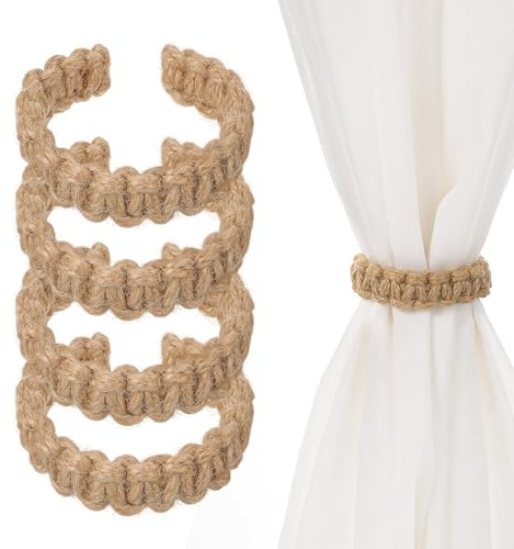 4 Stück Raffhalter für Vorhänge Boho Vorhang Vorhangbinderhaken