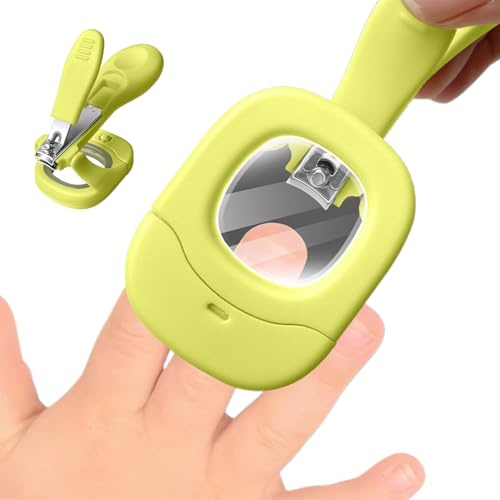 Cortauñas para Niños Pequeños | Cortador de Uñas para Bebés con Lupa y Luz | Tijeras de Corte Antideslizantes para Uñas de Pies y Manos para Uso en Hogar Guardería Viaje