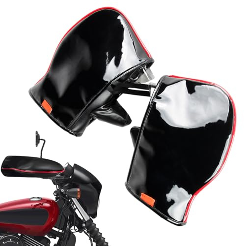 Guanti Invernali Da Moto Per Uomo - Guanti Da Equitazione Impermeabili, Scaldamanubrio | Fodera Termica Antivento, Design Di Protezione Dal Freddo, Attrezzatura Da Esterno Per Ciclismo, Motociclismo,