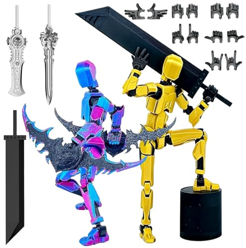 JSTHHTT T13 Action Figure(ensamblaje completado), 3D Impreso con múltiple Dummy 13, T13 Figuras Acción con Múltiples Articulaciones, Decoraciones de Escritorio para Juguetes de Amantes de los Juegos