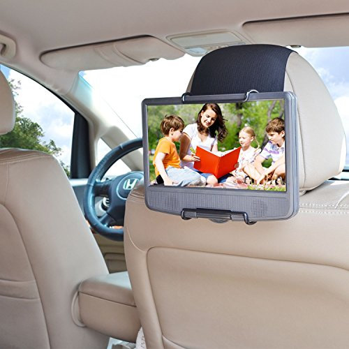 WANPOOL Car Headrest Mount Holder for Portable DVD Player, fit Swivel Screen & Standard Laptop Style Portable DVD Player