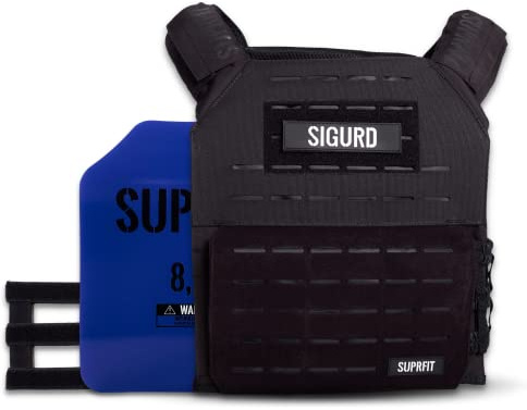 Suprfit Sigurd 3D Cross Training Weight Vest - Lester jacka, upp till 17 kg, med viktplattor: 2 x 2,6 eller 2 x 4 kg, justerbar, unisex
