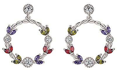 Heideman Ohrringe Nala Damen aus Edelstahl silber farbend matt Ohrstecker hängend für Frauen mit bunten Steinen poliert