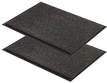 Astra tappetino antisporco resistente - tappetino antiscivolo per porte - zerbino per interni - tappetino per ingressi - tappeto grigio 60x80 cm set di 2